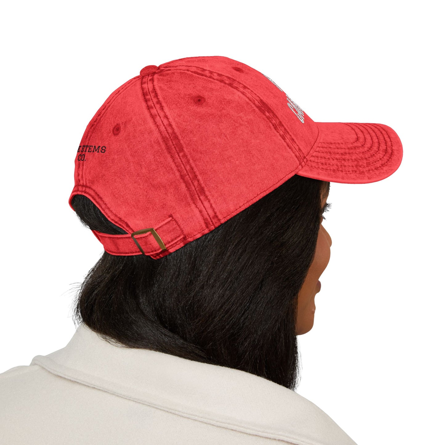 Embroidered Vintage Cap — "How Idiot Can You Be???" Red Dad Hat