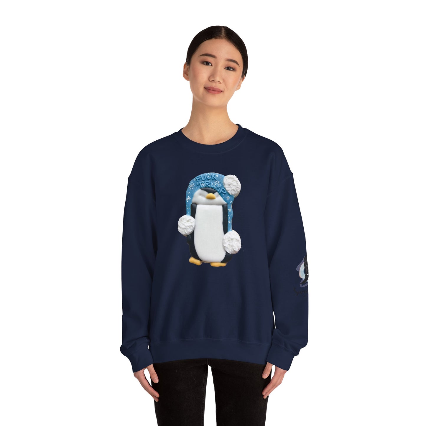 Anti‑Trump Penguin Resistance Sweatshirt — 'Fuck Trump' Political Crewneck