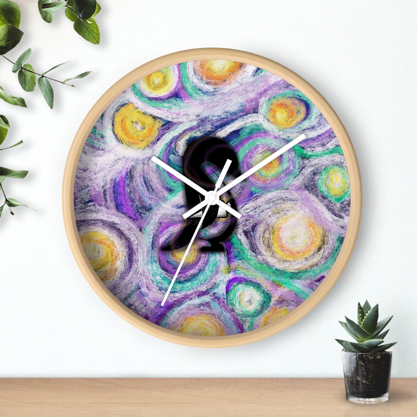 Starry Night–Style Sweetems Night Wall Clock