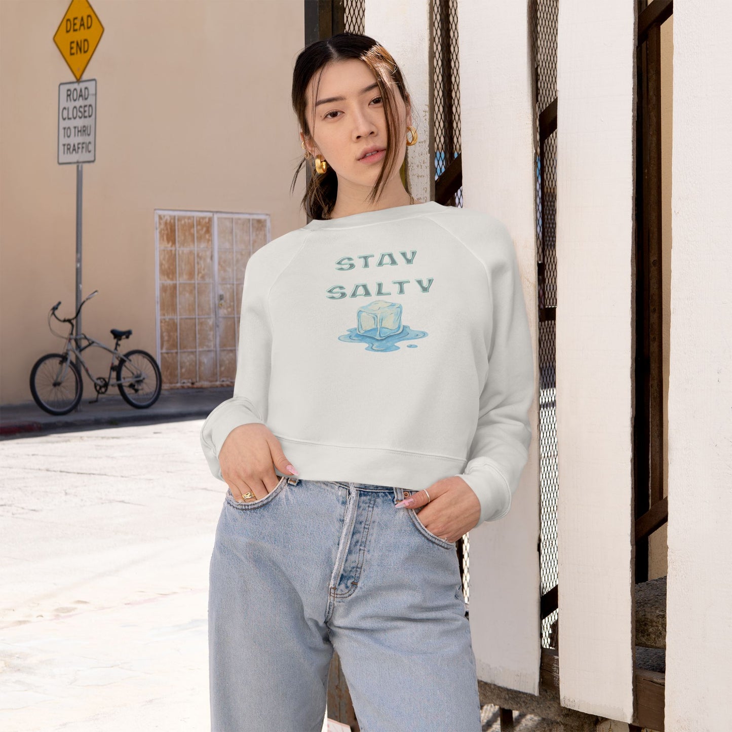 Stay Salty Cropped Pullover — Women's Fleece Sweatshirt