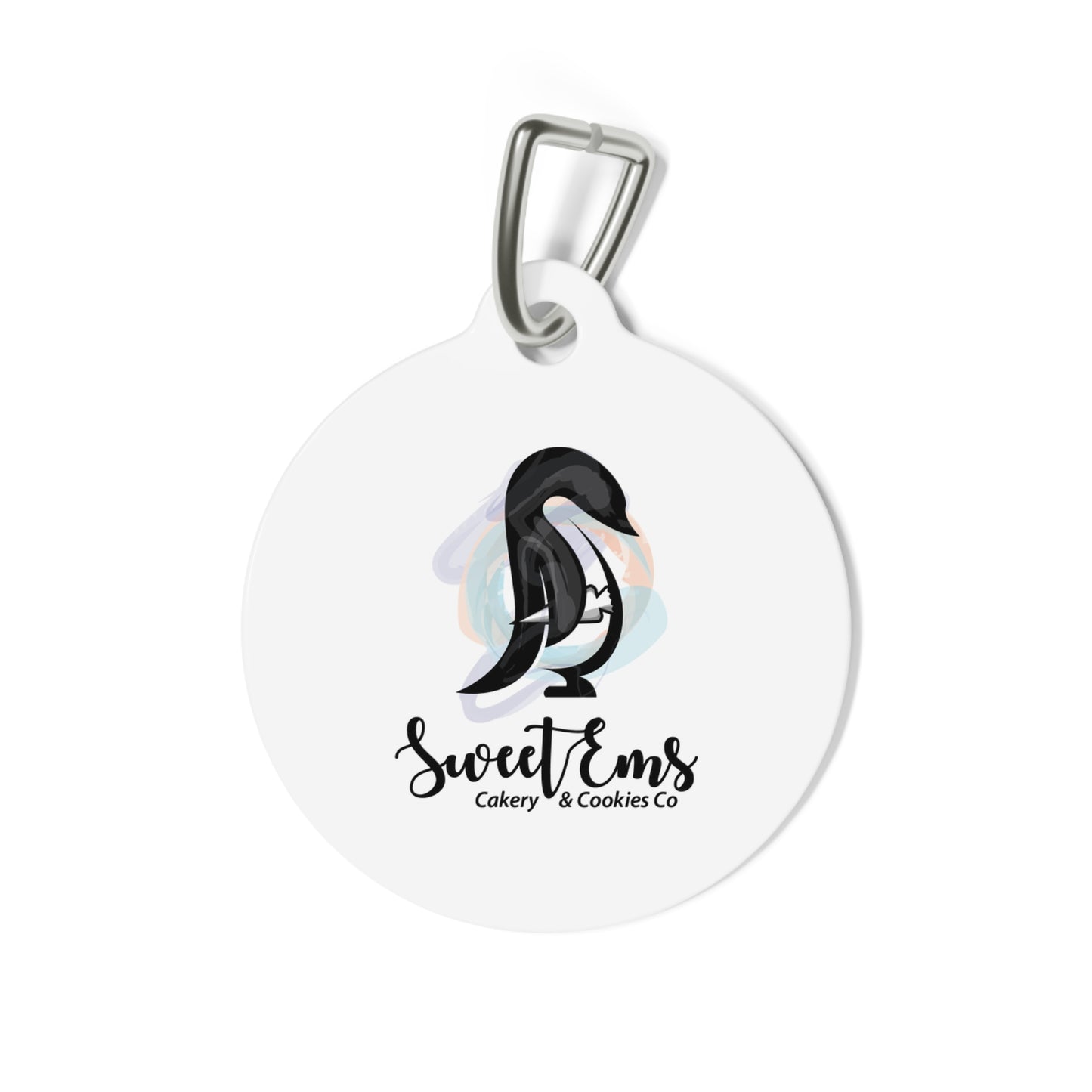 "Don't Eat Me" Round Pet ID Tag — Cute Penguin Design