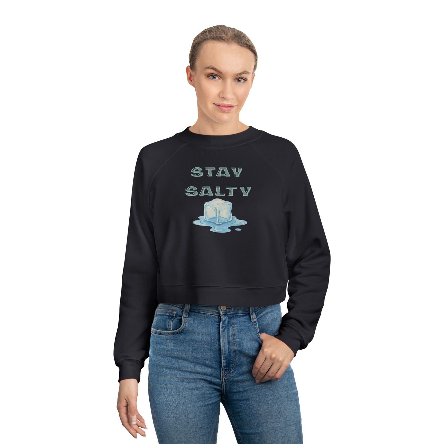 Stay Salty Cropped Pullover — Women's Fleece Sweatshirt