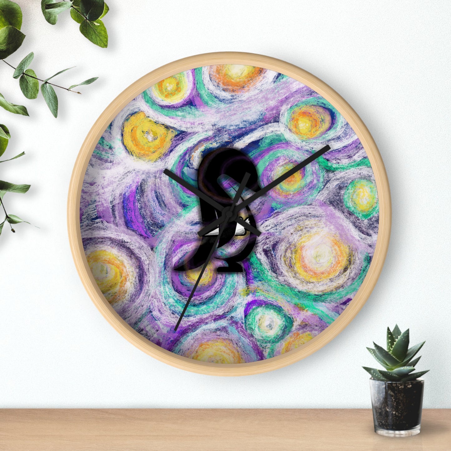 Starry Night–Style Sweetems Night Wall Clock