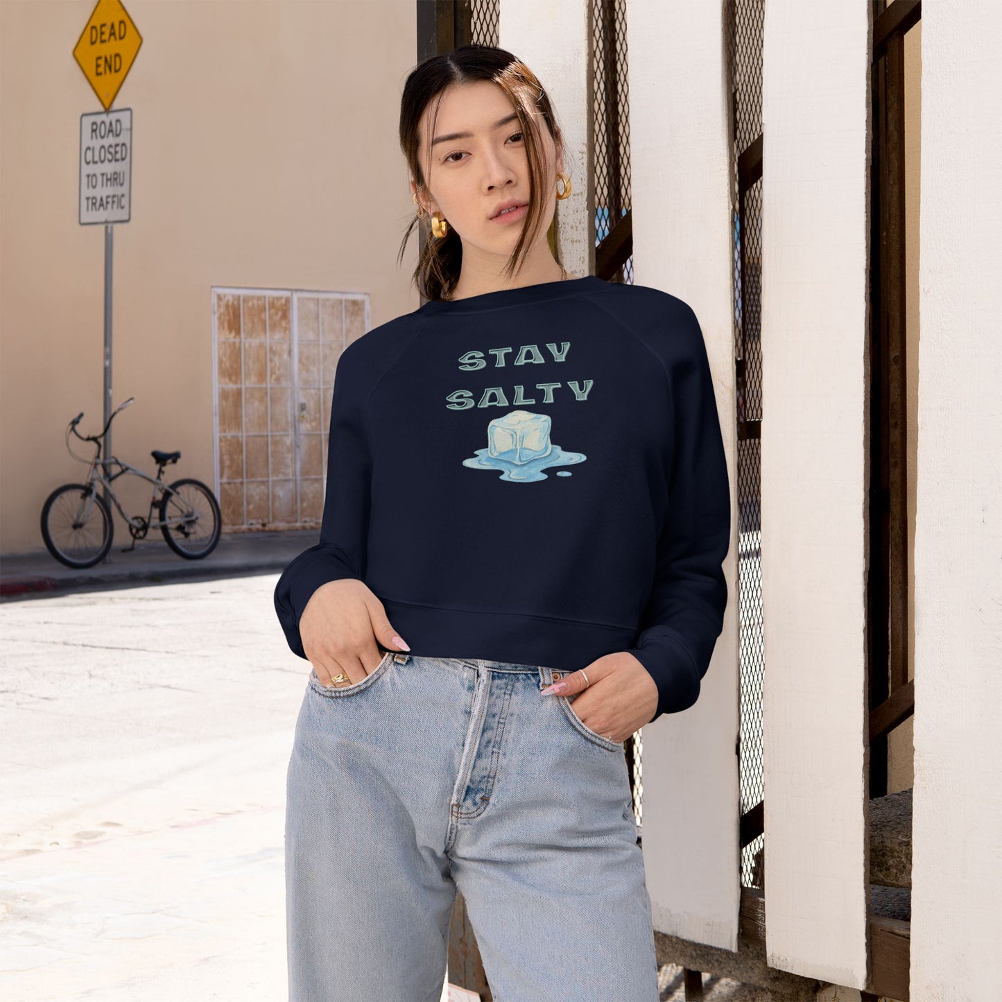 Stay Salty Cropped Pullover — Women's Fleece Sweatshirt