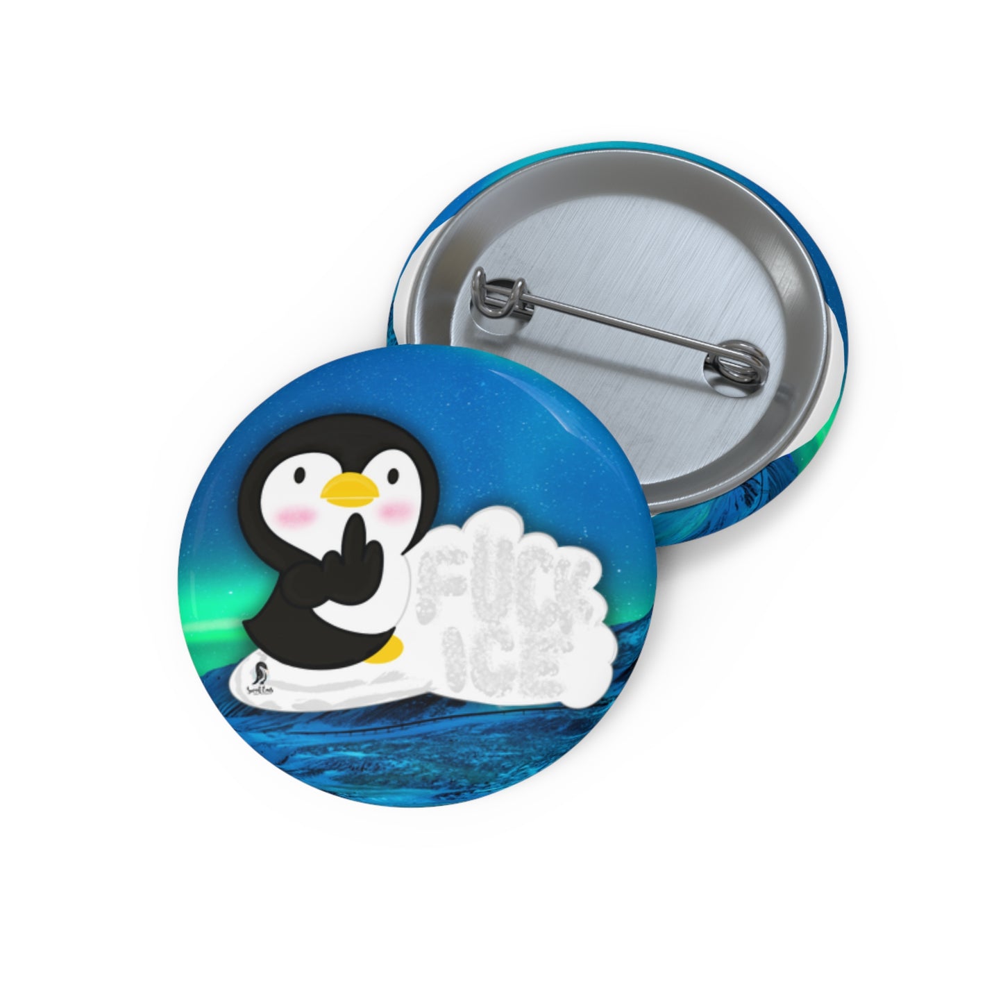 Fuck ICE FDT Penguin Aurora Pin Button