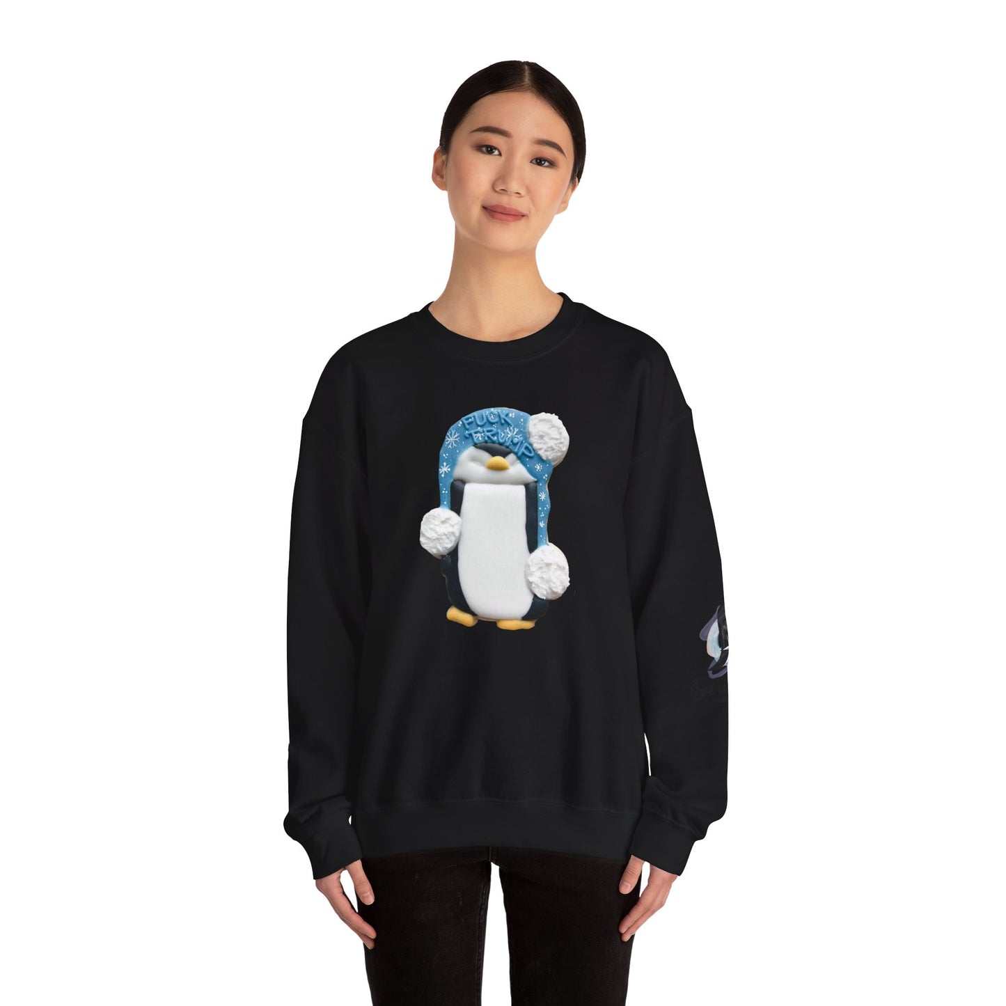 Anti‑Trump Penguin Resistance Sweatshirt — 'Fuck Trump' Political Crewneck