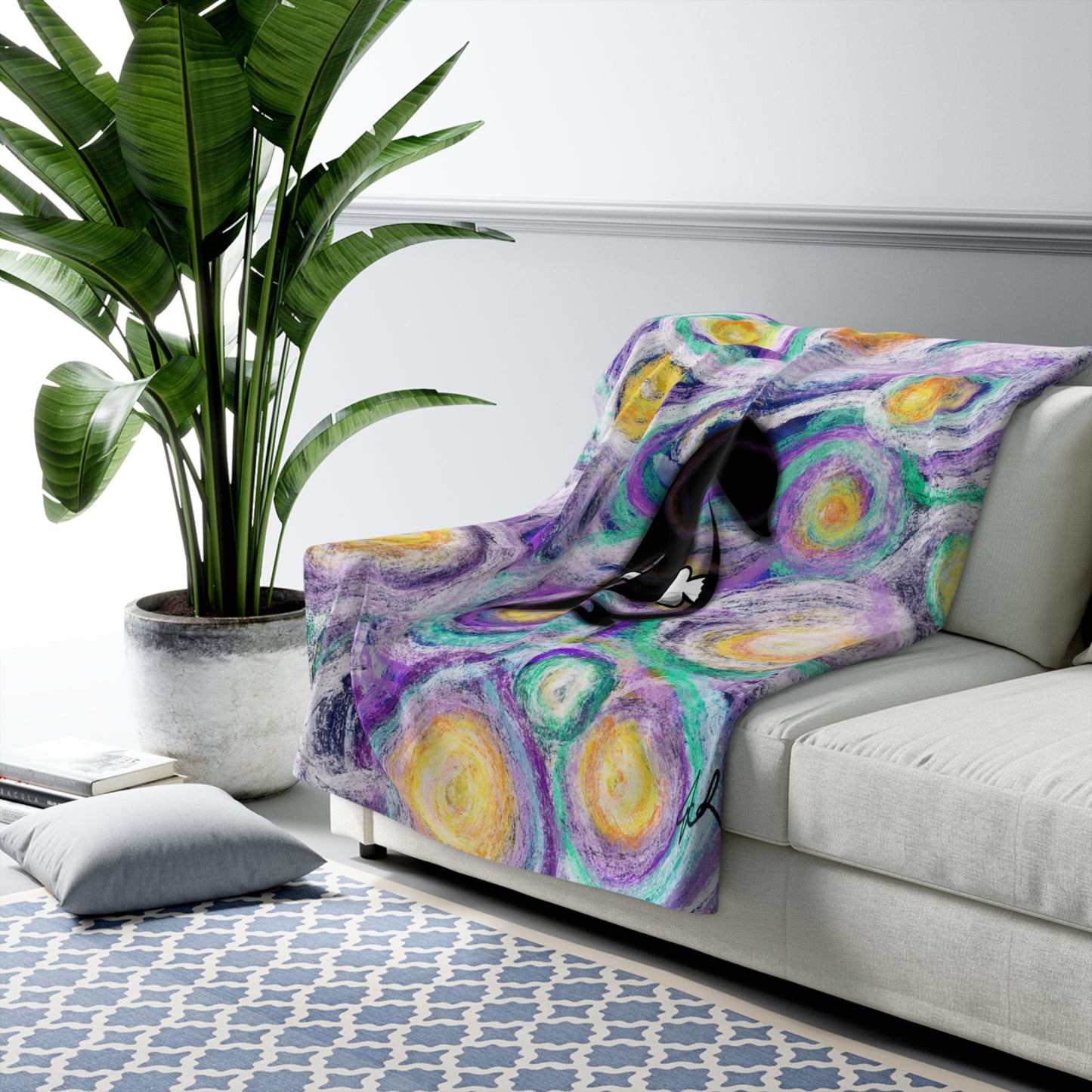 Starry 'Sweetems Night' Sherpa Blanket