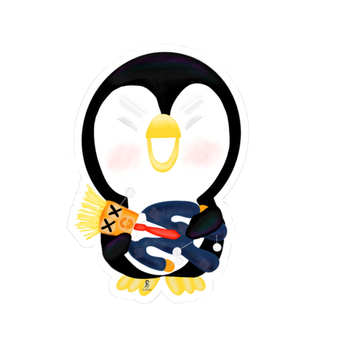 Voodoo Doll FDT Penguin Illustrated Kiss-Cut Sticker